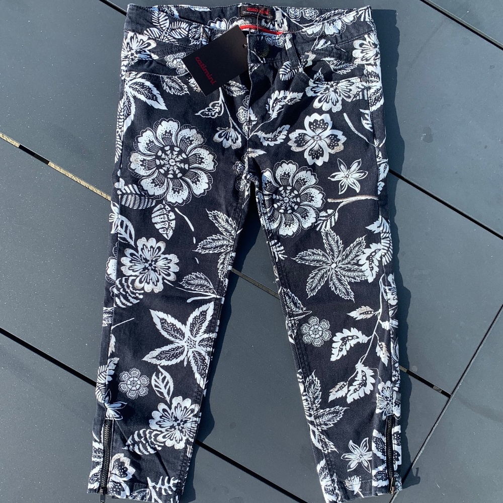 New Catamini Black & White Floral Girls Pants